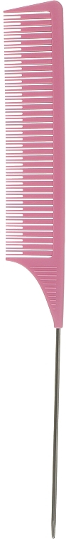 Расческа для мелирования волос с металлическим стиком, CS296R, пудровая - Cosmo Shop — фото N1