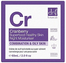 Нічний зволожувальний крем для обличчя - Dr. Botanicals Cranberry Superfood Healthy Skin Night Moisturiser — фото N4