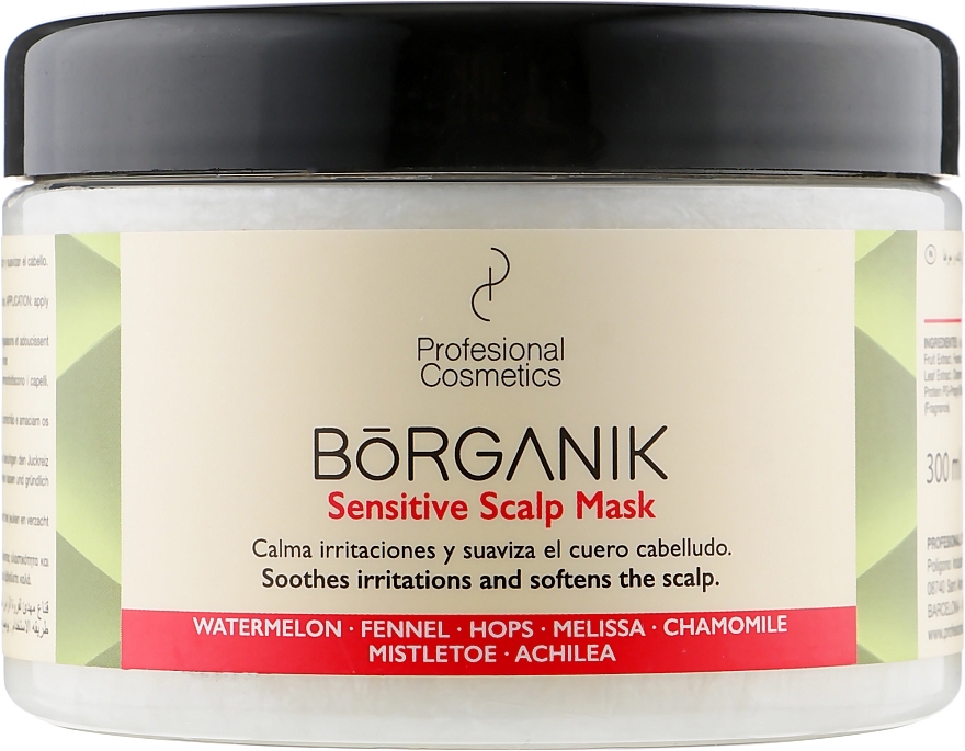Маска для чувствительной кожи головы - Profesional Cosmetics Borganik Sensitive Scalp Mask — фото N1