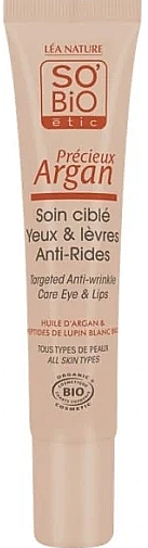 Крем для очей і губ - So'Bio Etic Targeted Anti-Wrinkles Care for Eyes & Lips — фото N2