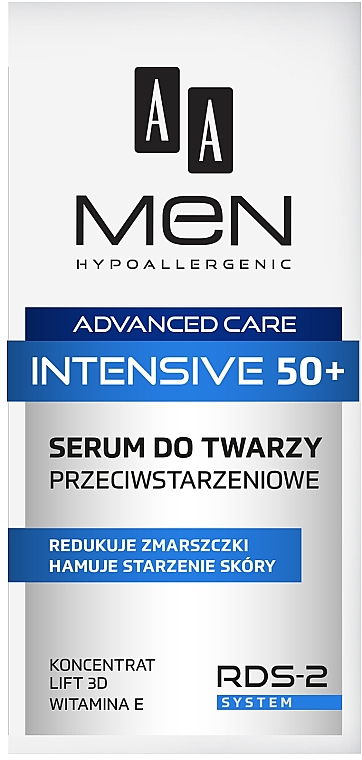 Антивозрастная сыворотка для мужчин - AA Men Advanced Care Intensive 50+ Face Serum Anti-Ageing — фото N1
