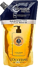 Парфумерія, косметика Олія для душу "Каріте" - L'occitane Shea Oil Body Shower Oil (дой-пак)