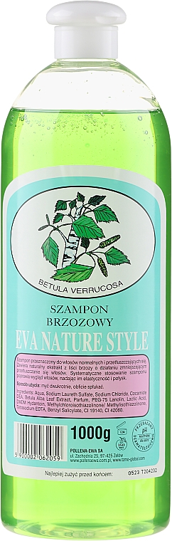 Шампунь з екстрактом берези - Eva Natura Nature Style Birch Shampoo — фото N1