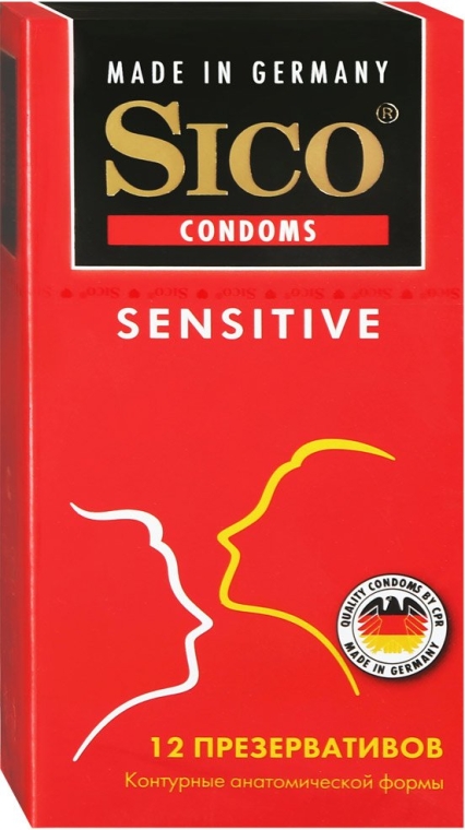 Презервативы "Sensitive", контурные анатомической формы, 12шт - Sico