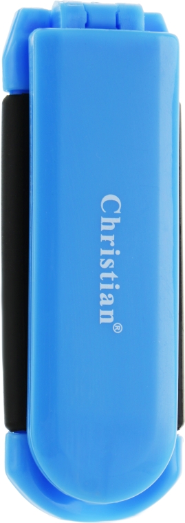 Расческа для волос с зеркальцем, CR-4003, голубая - Christian — фото N1