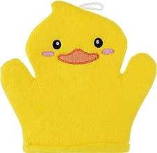 Мочалка-рукавичка для детей "Уточка", 498607, желтая - Inter-Vion — фото N1