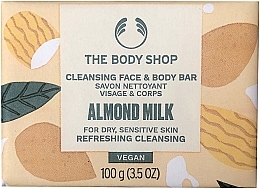 Парфумерія, косметика Мило для обличчя та тіла "Мигдальне молочко" - The Body Shop Almond Milk Cleansing Face & Body Bar