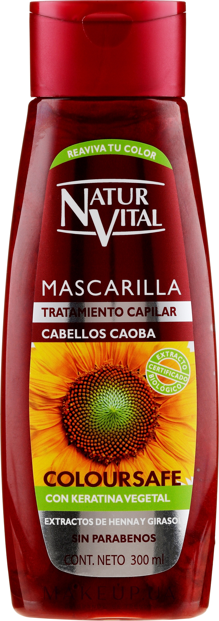 Маска для збереження кольору фарбованого волосся - Natur Vital Coloursafe Henna Hair Mask Mahogony Hair — фото 300ml