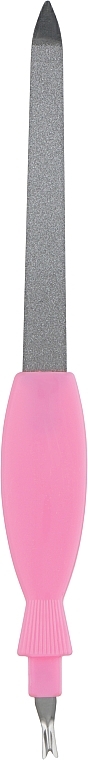 Пилочка для ногтей с триммером для кутикулы, ярко-розовая - Zinger Classic — фото N1