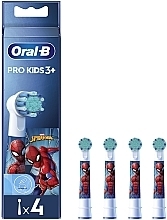 Сменная насадка для детской зубной щетки "Spiderman", 4 шт. - Oral-B Pro Kids 3+ — фото N1