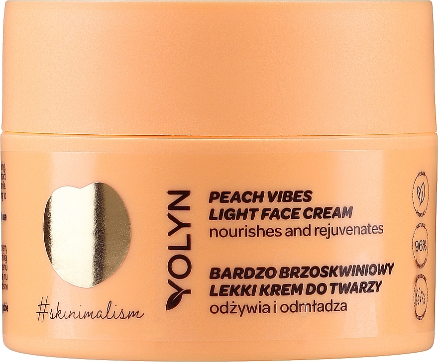 Питательный крем для лица "Персик" - Yolyn Peach Vibes Face Cream — фото N1