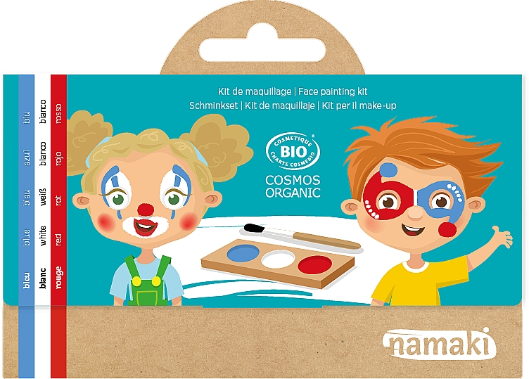 Набор для аквагрима для детей - Namaki Clown & Harlequin Face Painting Kit (f/paint/7,5g + brush/1pc + acc/2pcs) — фото N1