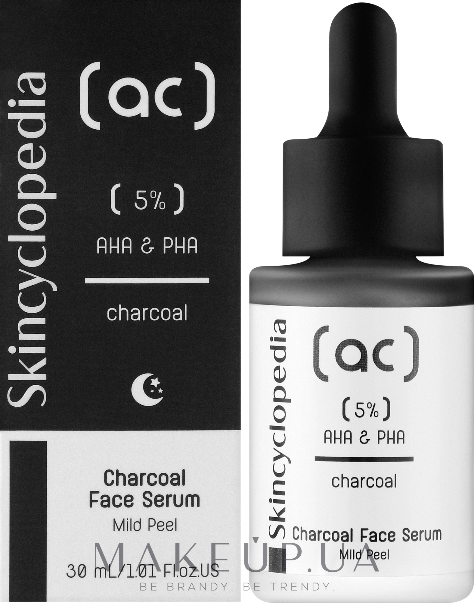 Сироватка для обличчя з 5% комплексом AHA + PHA - Skincyclopedia Charcoal 5% AHA + PHA Complex — фото 30ml