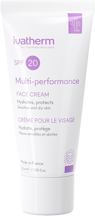 MULTIPERFORMANCE Зволожувальний крем для сухої шкіри обличчя SPF 20 - Ivatherm Multi-performance Hydrating Face Cream SPF 20