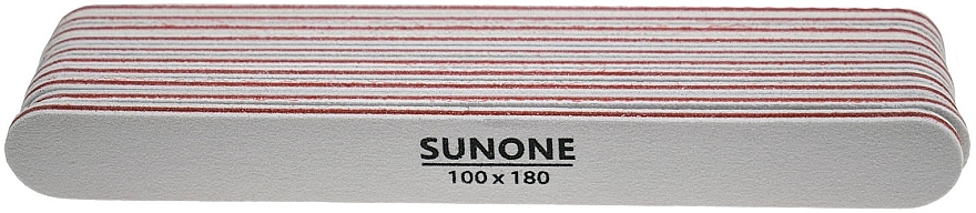 Пилочка для нігтів 100/180, пряма, біла, 10 шт. - Sunone Nail File — фото N3