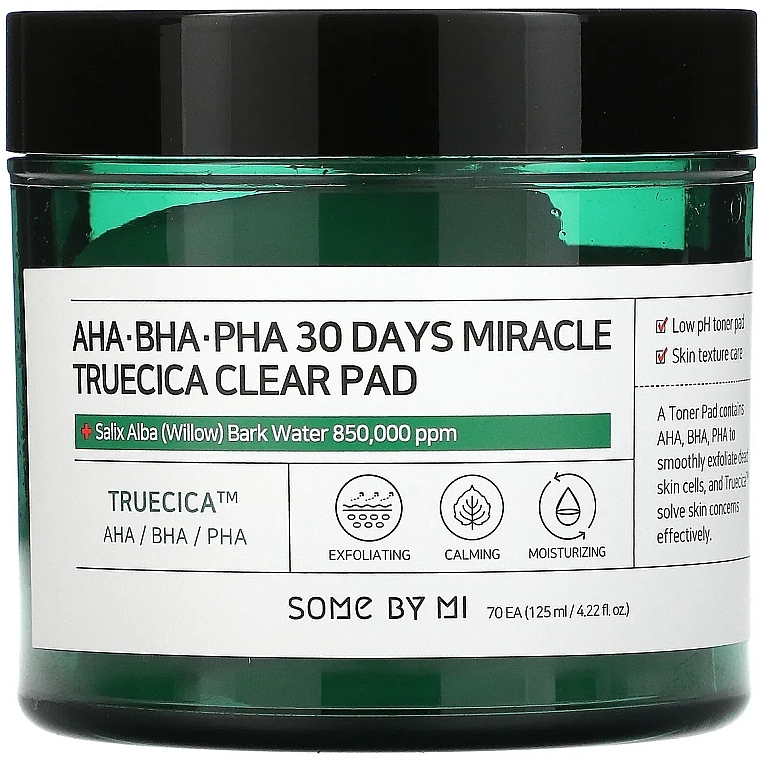 Кислотные пэды для проблемной кожи - Some By Mi AHA BHA PHA 30 Days Miracle Truecica Clear Pad