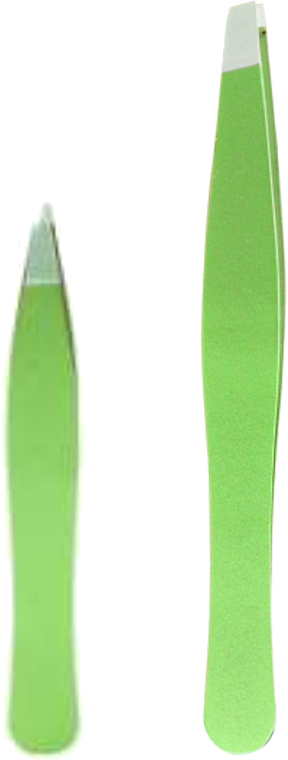 Набір пінцетів, 2 шт., зелений - Titania Tweezer Set Green — фото N1