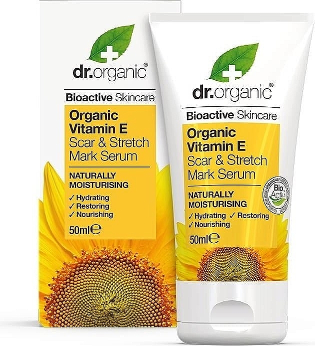 Сироватка від шрамів та розтяжок з вітаміном Е - Dr. Organic Bioactive Skincare Vitamin E Scar & Strench Mark Serum — фото N1
