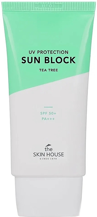 Солнцезащитный крем с экстрактом чайного дерева - The Skin House UV Protection Sun Block Tea Tree SPF50+ — фото N1