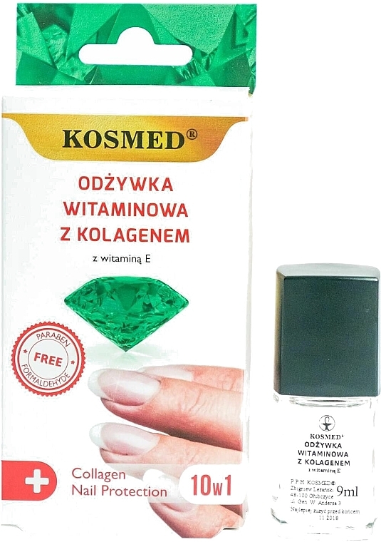 Кондиціонер для нігтів із колагеном - Kosmed Collagen Nail Protection 10in1 — фото N1