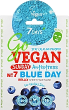 Духи, Парфюмерия, косметика Тканевая маска для лица "Для ловцов дзена" - 7 Days Go Vegan Sunday Blue Day