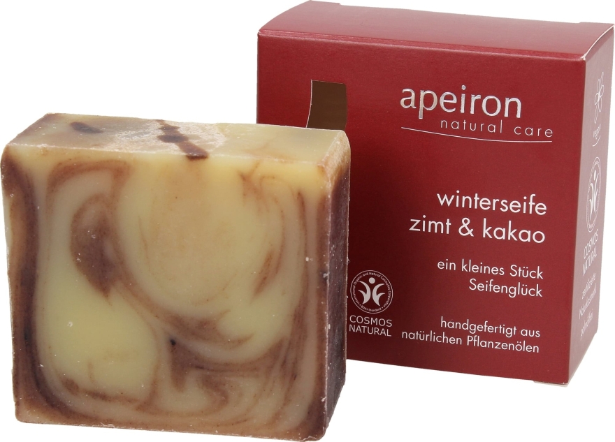 Натуральне мило "Кориця і какао" - Apeiron Cinnamon & Cocoa Winter Soap — фото N1