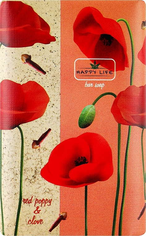 Твердое мыло "Красный мак и гвоздика" - Happy Life — фото N1