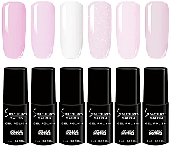 Набор гель-лаков для ногтей, 6 продуктов - Sincero Salon Sweet Pink — фото N2