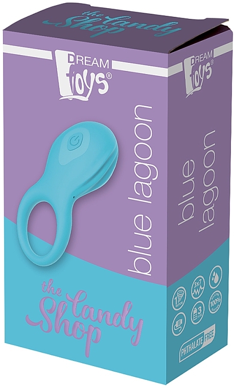 Вібрувальне кільце для пеніса - Dream Toys The Candy Shop Blue Lagoon — фото N4
