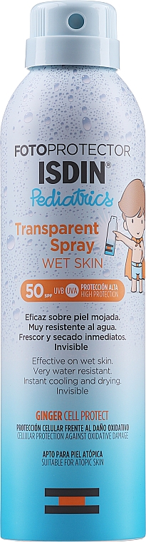 Isdin Fotoprotector Pediatrics Transparent Spray Wet Skin SPF 50+ Спрей  солнцезащитный для детей
