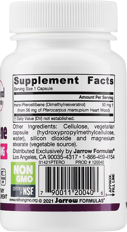 Трансптеростильбен - Jarrow Formulas Trans-Pterostilbene, 50 mg — фото N3