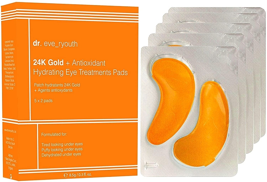 Патчи для глаз - Dr. Eve_Ryouth 24K Gold + Antioxidant Hydrating Eye Treatments Pads — фото N1