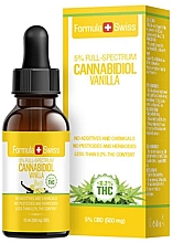 Масло для тела - Formula Swiss Cannabidiol Drops 5% CBD Vanilla Oil 500mg <0,2% THC — фото N1