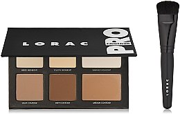 Духи, Парфюмерия, косметика УЦЕНКА Набор для цветокорекции лица - Lorac Pro Contour Palette & Pro Contour Brush*