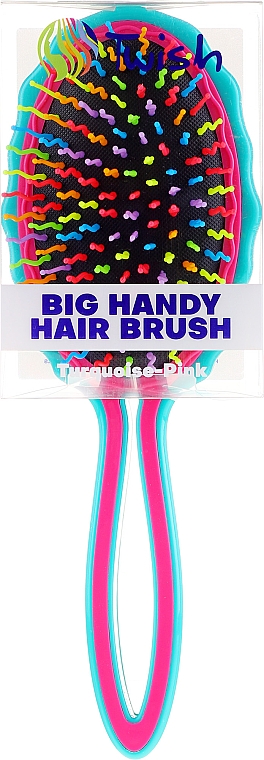 Щітка для волосся, бірюзово-рожева - Twish Big Handy Hair Brush Turquoise-Pink — фото N2