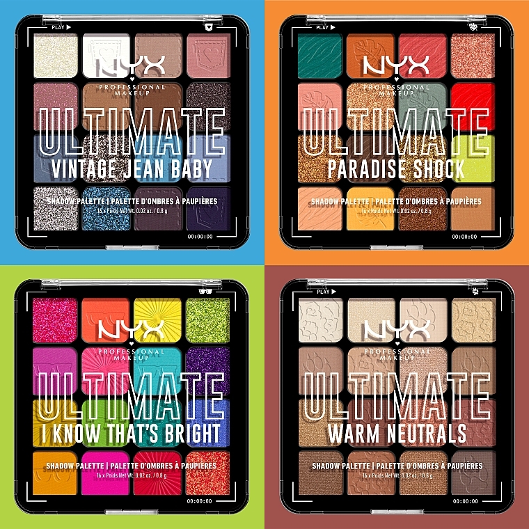 Палетка из 16 оттенков теней для век - NYX Professional Makeup Ultimate Shadow Palette — фото N3