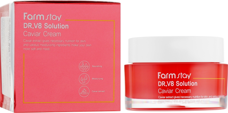 Крем для обличчя "Ікра" від зморщок з освітлювальною дією - FarmStay DR.V8 Solution Caviar Cream