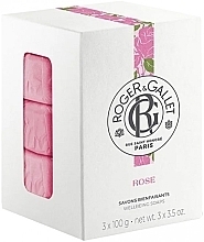 Парфумерія, косметика Набір - Roger&Gallet Rose Perfumed Soaps (soap/3х100g)