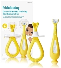 Набор обучающих зубных щеток - Frida Baby Grow-With-Me Training Toothbrush Set (toothbrush/2pcs + acc/1pcs) — фото N1