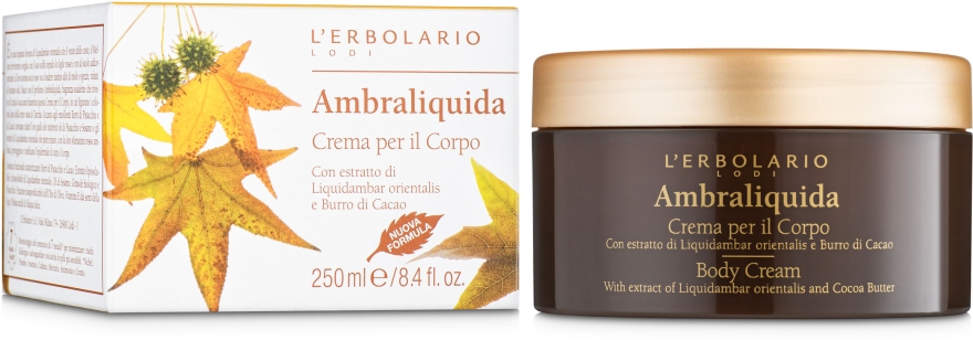 Ароматизированный крем для тела "Легкая амбра" - L'Erbolario Ambraliquida Crema Per Il Corpo — фото N2