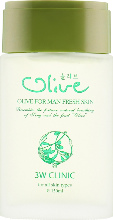 Зволожувальний тонер з оливою для чоловіків - 3w Clinic Olive For Man Fresh Skin — фото N2