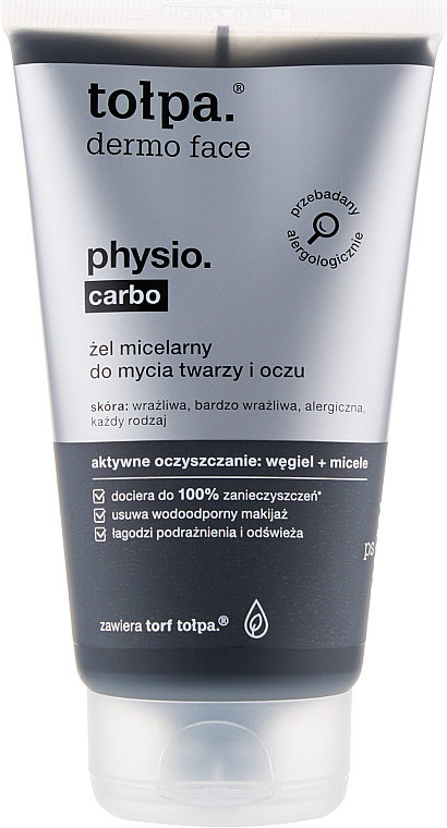Micellar Gel Face & Eyes with Charcoal - Tolpa Dermo Face Physio Carbo — фото N1