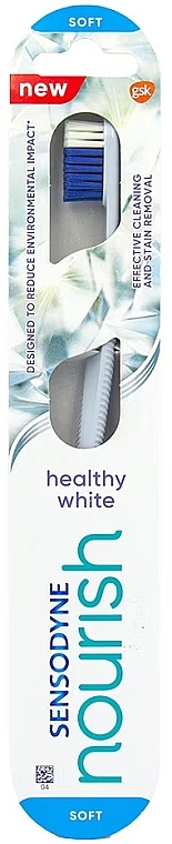 Зубна щітка м'яка, блакитна - Sensodyne Nourish Healthy White Soft Toothbrush — фото N1
