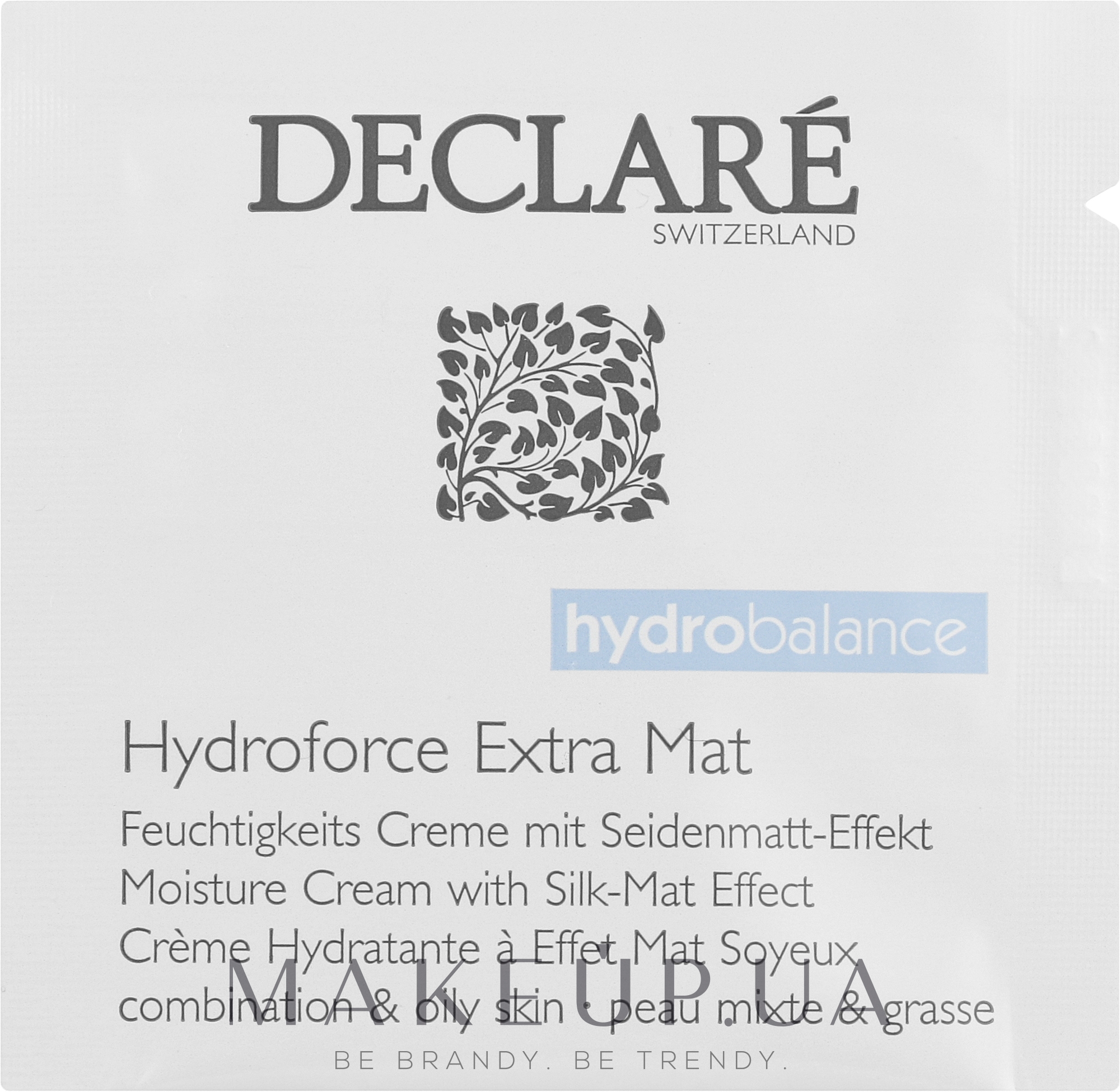 Екстраматувальний зволожувальний крем для обличчя з каоліном - Declare Hydroforce Extra Mat (пробник) — фото 3ml