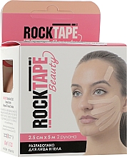 Вузький кінезіотейп для обличчя - RockTape Kinesio Tape Beauty Gentle Half Tape — фото N1