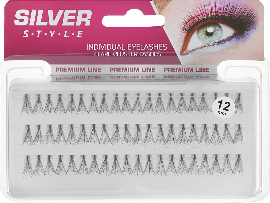 Вії пучкові, 12 мм, МН 243 - Silver Style Premium Line Individual Eyelashes — фото N1