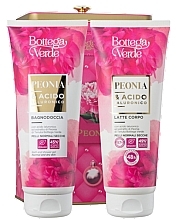 Парфумерія, косметика Bottega Verde Peonia - Набір (sh/gel/200ml + b/lot/200ml + metal/box/1pc)