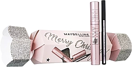 Духи, Парфюмерия, косметика Набор - Maybelline New York Merry Christmas Hyper Easy Set (mascara/7.2ml + eye/liner/0.6g)