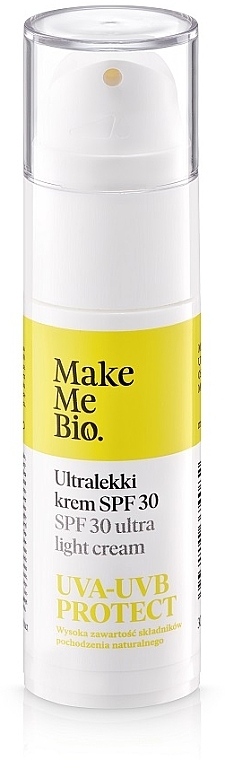 Ультралёгкий крем для лица SPF30 - Make Me Bio Ultra Light Face Cream SPF30