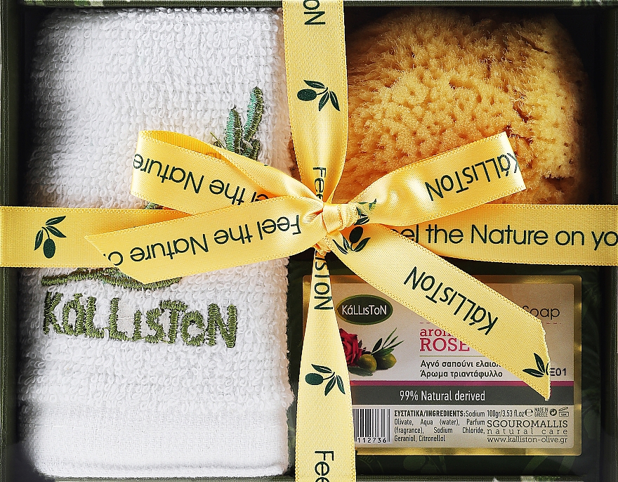 Набор - Kalliston Rose (soap/100g + sponge + towel) — фото N1